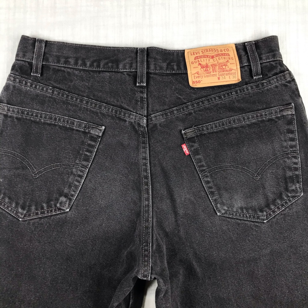 Vintage 90s Levis Mens 34x36 550 Black Jeans - Picture 1 of 14